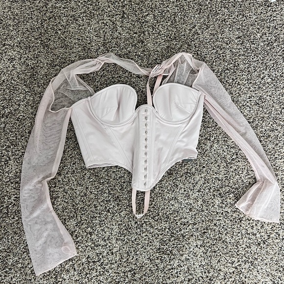 House of CB Mina Corset Top with Sheer Sleeves - Picture 2 of 5